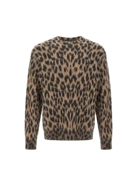 Sweter Laneus wełniany brązowy