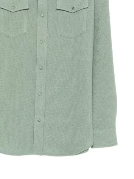 Cămașă God's True Cashmere din cașmir verde