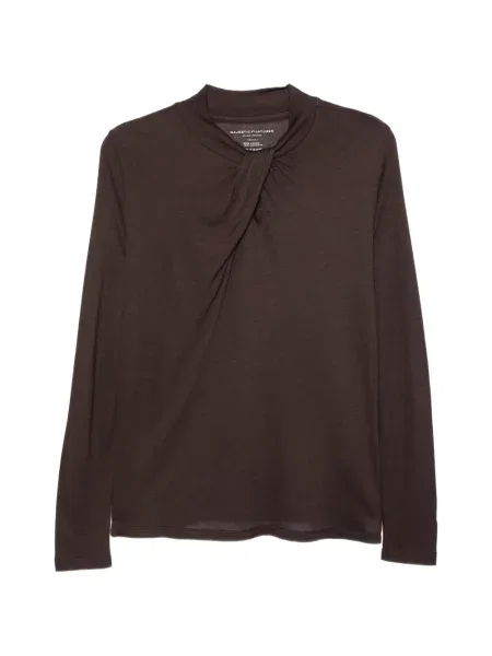Lung tricou Majestic Filatures maro