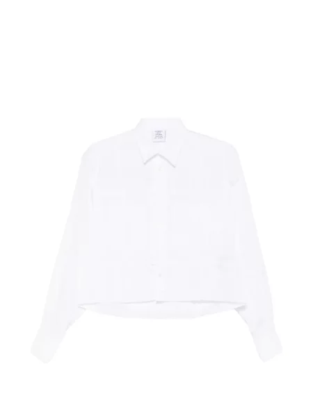 Długa koszula Vetements z kieszeniami na rękawach biała