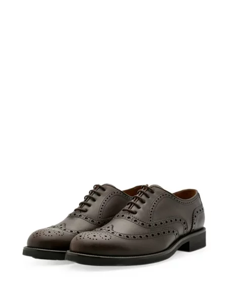 Brogues Lottusse din țesătură twill maro