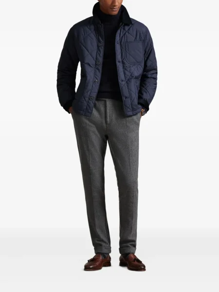 Dlouhá pruhovaná s límcem kšiltovka Polo Ralph Lauren modrá