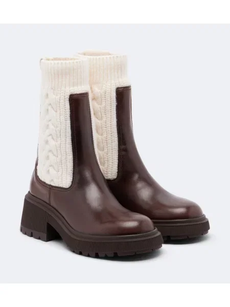 Cizme scurte Jimmy Choo din piele maro