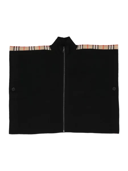 Kurtka Burberry wełniana w kratę czarna