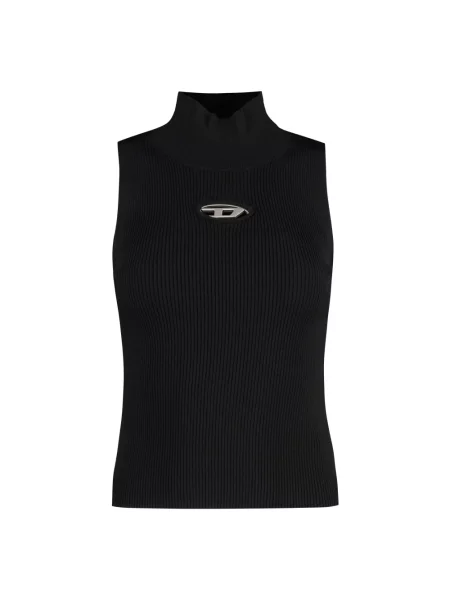 Top Diesel prążkowany na ramiączkach czarny