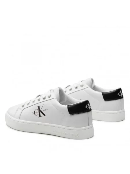 Trampki Calvin Klein Jeans klasyczne z nadrukiem białe