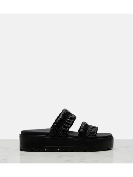 Sandale Prada din piele cu platformă negru