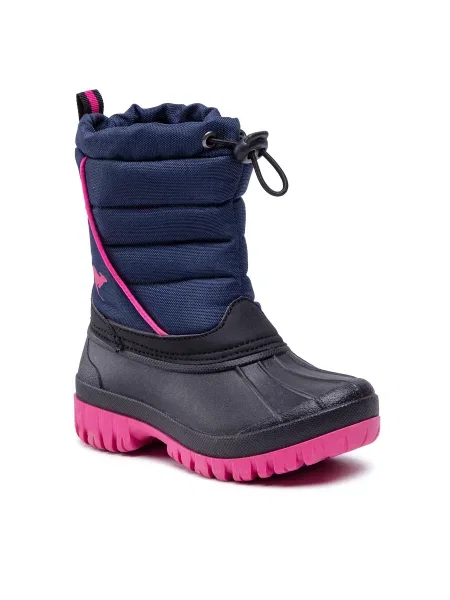 Juniorské snehule KangaROOS K-Ben dk navy / daisy pink modrá