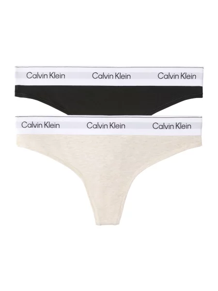 Calvin Klein Underwear Tanga bej amestecat / negru alb