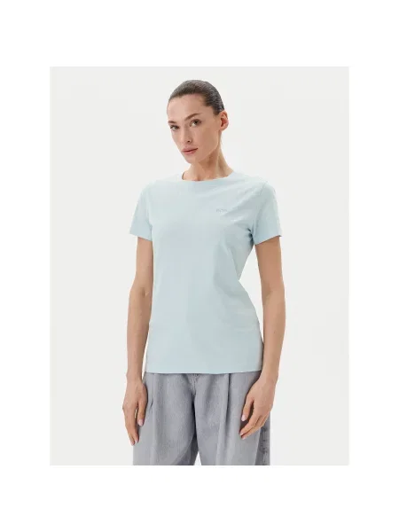 BOSS Majica Svetlo Slim Fit modra
