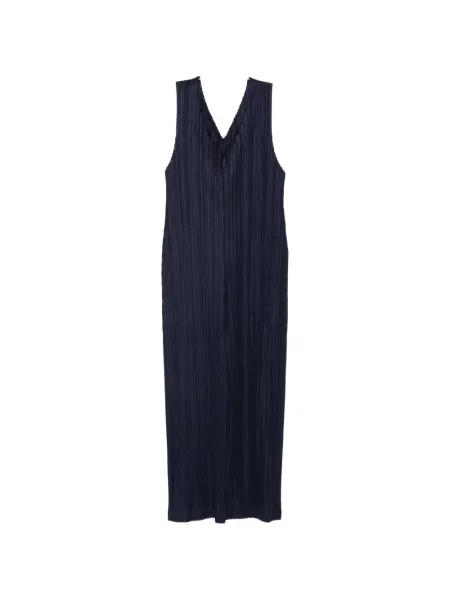 Salopetă Pleats Please Issey Miyake cu decolteu în V albastru