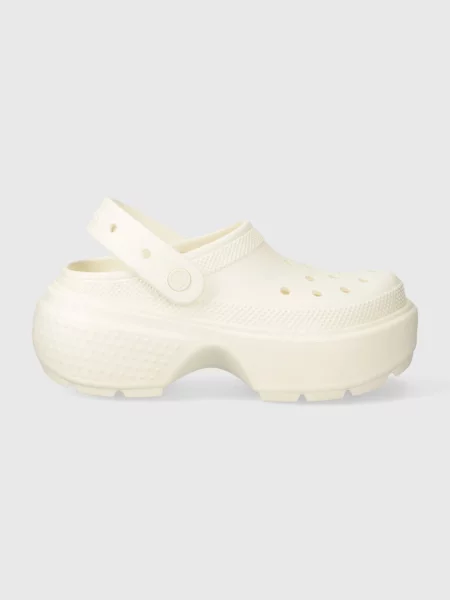 Crocs klapki Stomp Slide na platformie beżowy