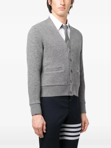 Cardigan Thom Browne din cașmir gri
