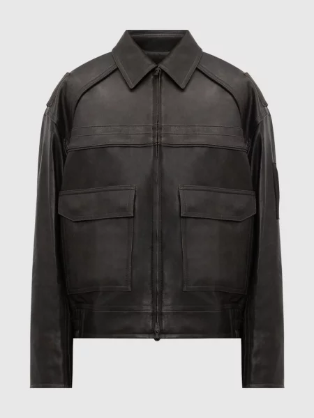 Шкіряна куртка з вінтажним ефектом Juun.j коричнева