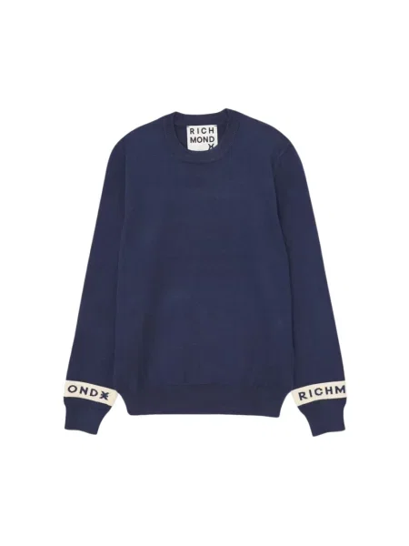 Dzianinowy sweter John Richmond niebieski