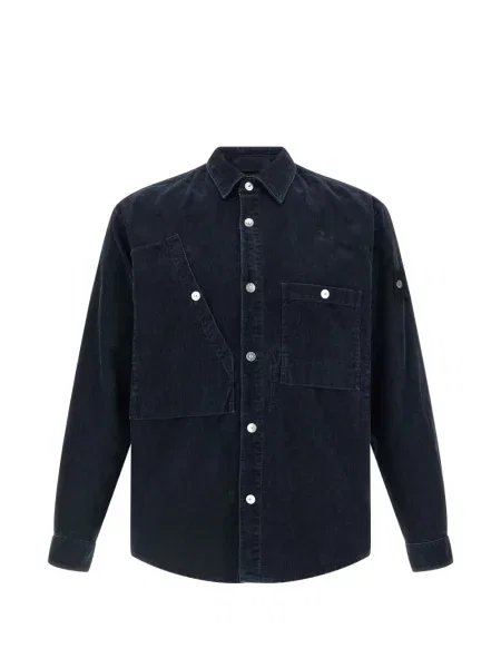 Риза Stone Island от рипсено кадифе камъни синьо