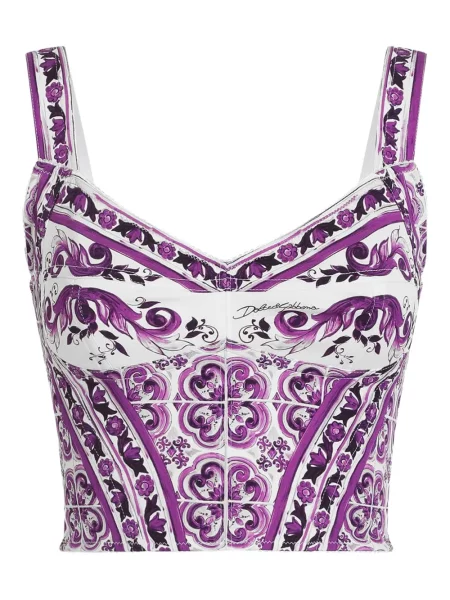 Top Dolce & Gabbana de mătase alb