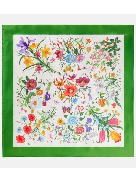 Fular Gucci de mătase cu model floral