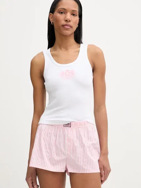 Juicy Couture piżama z bawełną DOG CREST SET biała