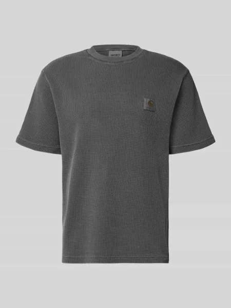 T-shirt z fakturowanym wzorem model Nelson' Carhartt Work In Progress czarna