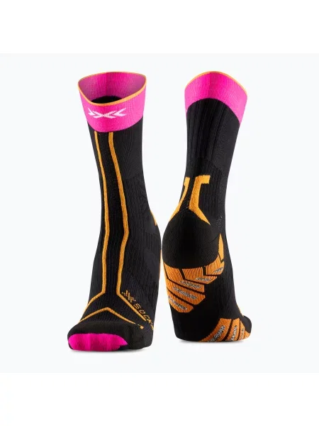 Ponožky X-Socks Trailrun Terraskin Expert Crew x black/fluo pink/blazing orange černé