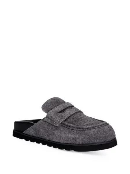 Papuci tip mules Naked Wolfe din piele de căprioară gri
