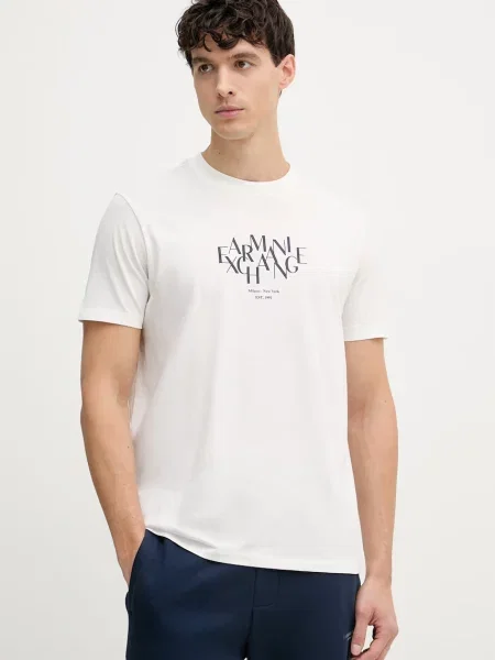 Armani Exchange tričko béžové