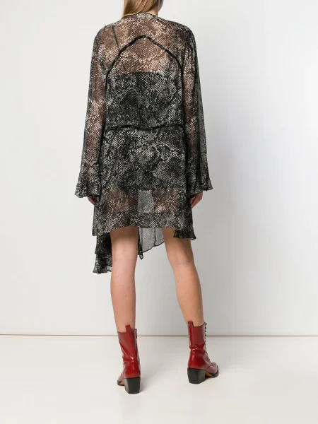 Rochie Giacobino cu imagine cu model piele de șarpe de costum negru