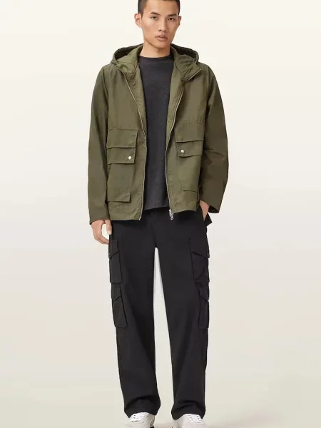 AllSaints pantaloni DECOY drept negru