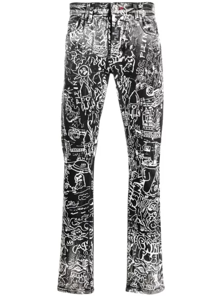 Blugi Philipp Plein cu imagine gri