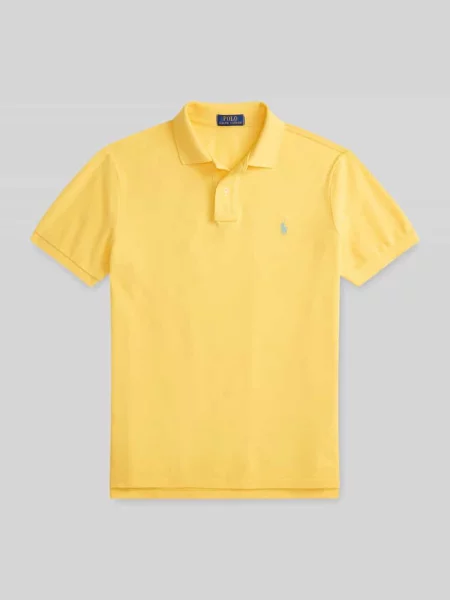 Koszulka polo z czystej bawełny o kroju slim fit Polo Ralph Lauren żółta