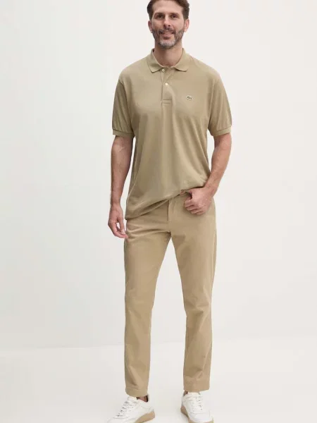 Lacoste Koszulka Polo Oryginał Petit Piqué beżowa