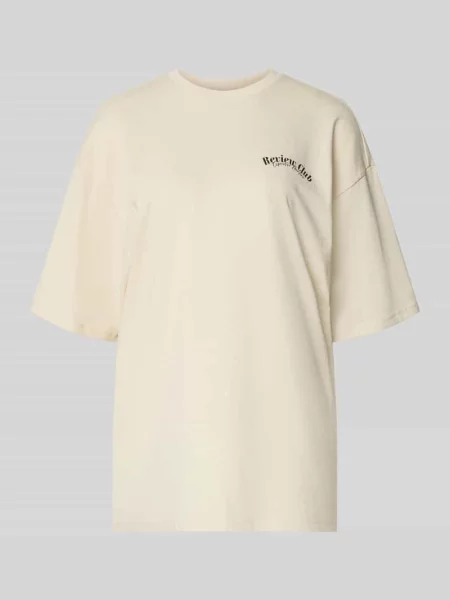 Oversize’owy T-shirt z nadrukiem z przesłaniem Review