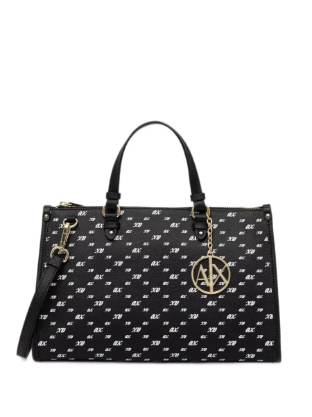 Geantă shopper Armani Exchange cu imagine negru