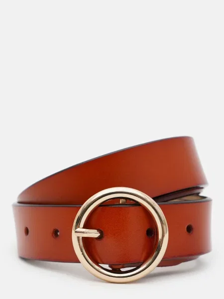 Кожаный ремень Borsa Leather с ремешками коричневый
