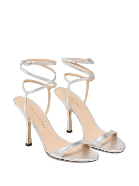 Sandale Stuart Weitzman din piele argintiu