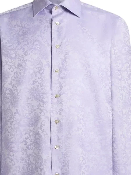 Cămașă Etro cu model paisley din jacard violet