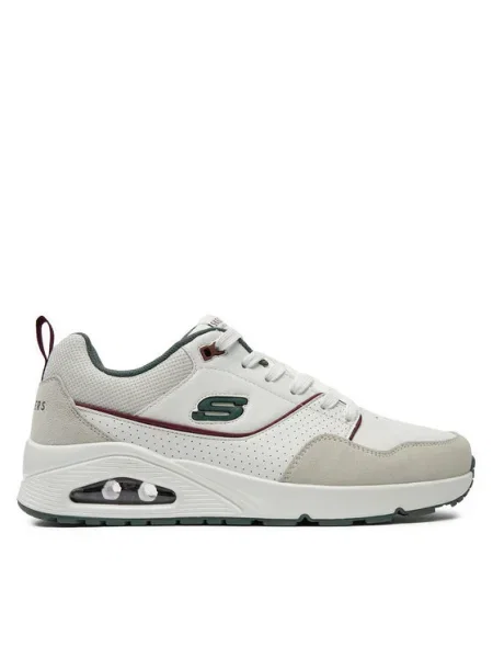 SKECHERS Nízke tenisky UNO RETRO ONE sivobéžová / zelená / tmavočervená biela