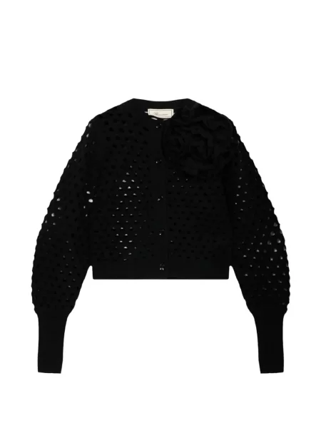 Cardigan Blumarine tricotate cu aplicații negru