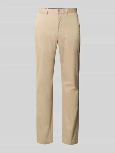 Spodnie o kroju relaxed fit z mieszanki bawełny Tommy Hilfiger beżowe