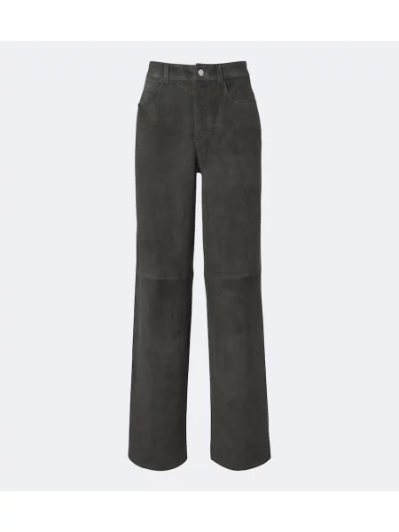 Pantaloni Stouls din piele de căprioară verde