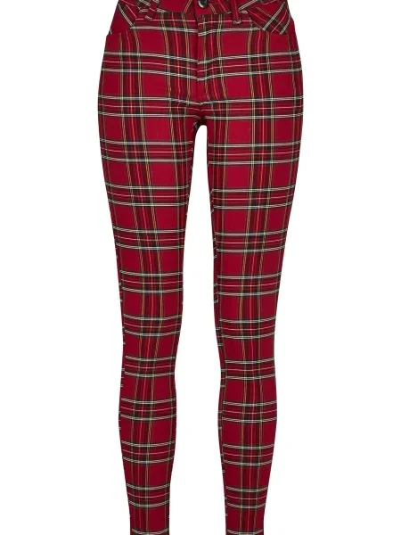 Urban Classics Pantaloni roșu / negru portocaliu alb