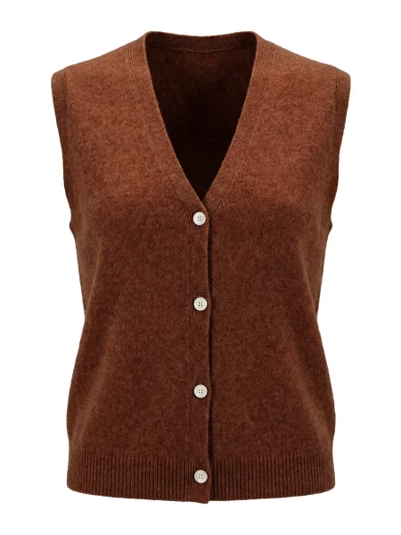 Imily Pleten brezrokavnik čokolada bela