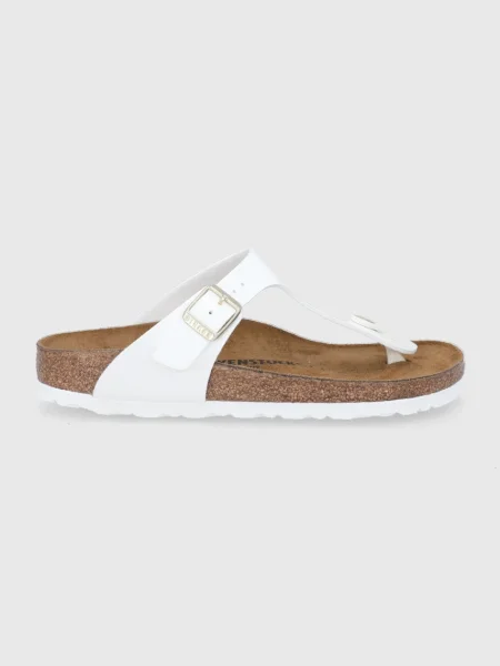 Bőr papucs Birkenstock fehér