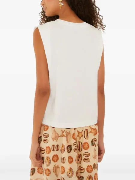 Tricou Farm Rio cu broderie alb