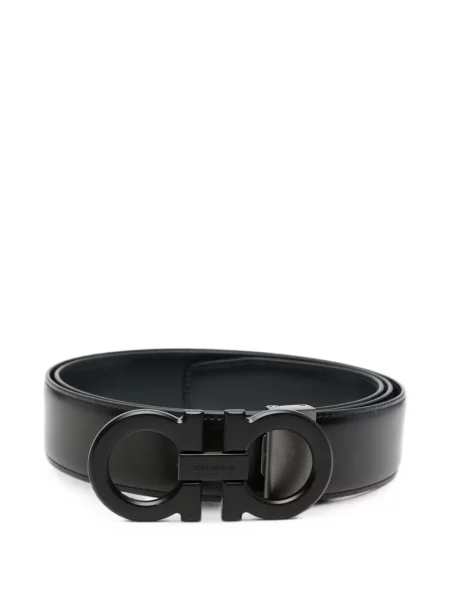 Cu centură curea Ferragamo din piele cu cataramă negru