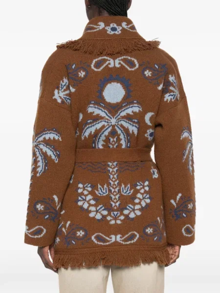 Cardigan Alanui cu franjuri maro