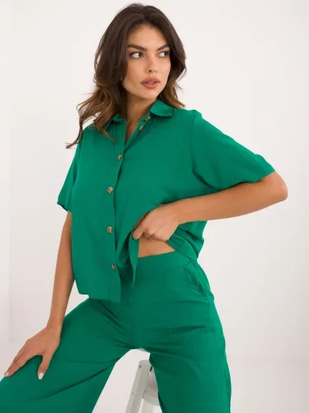 Hlače Fashionhunters zelena