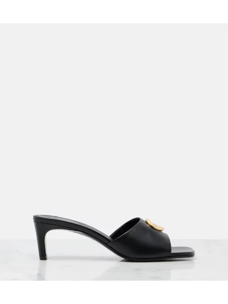 Papuci tip mules Gucci din piele negru