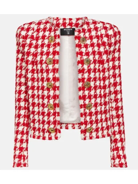 Tvídová bunda Balmain s pepito vzorem